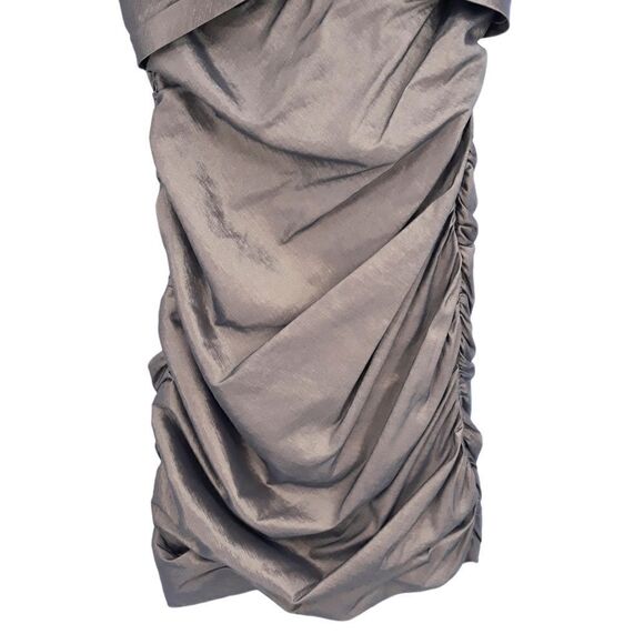 Vtg 80's Cache Formal Dress Iridescent Metallic Purple Off Shoulder Bodycon Sz 2 - Picture 4 of 10